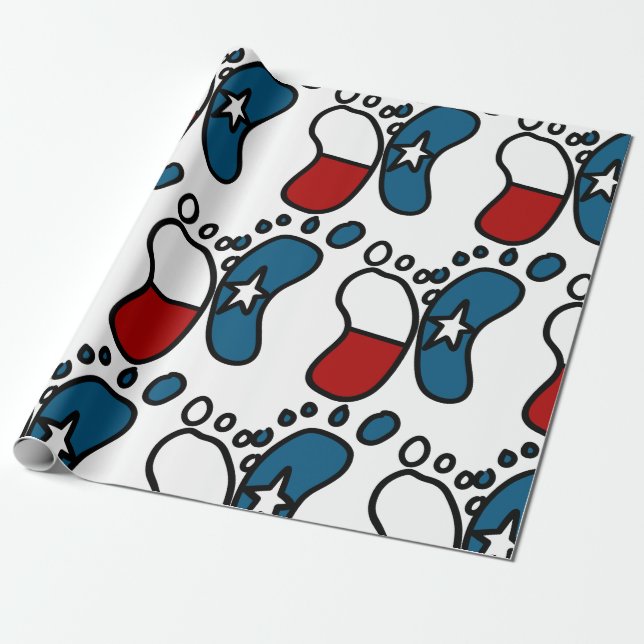 Texas Baby Feet Presentpapper (Utrullad)