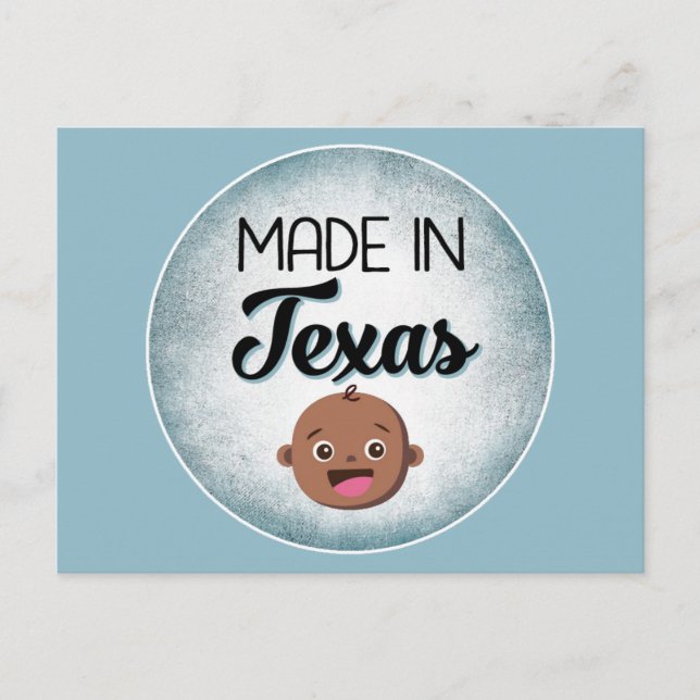 Texas Baby Funny Blue African Black Baby Vykort (Framsida)