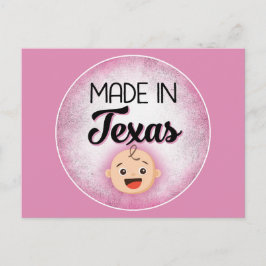 Texas Baby Funny Rosa New Girl-vykort Vykort