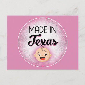 Texas Baby Funny Rosa New Girl-vykort Vykort