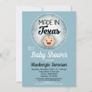 Texas Baby Shower Funny Blue Boys-inbjudan Inbjudningar