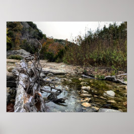 Texas Backe land sten och bäck Poster