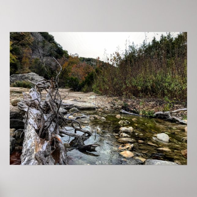 Texas Backe land sten och bäck Poster (Framsidan)