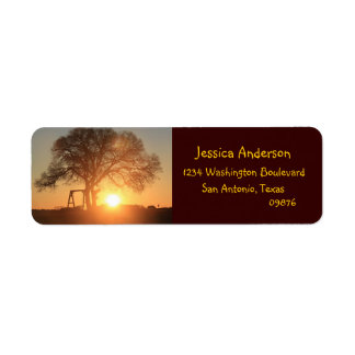 Texas Backe Land Sunrise, Returetiketter Returadress Etikett