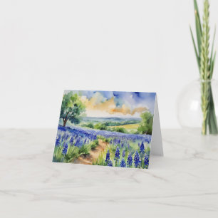 Texas Backe Land Watercolor Kort