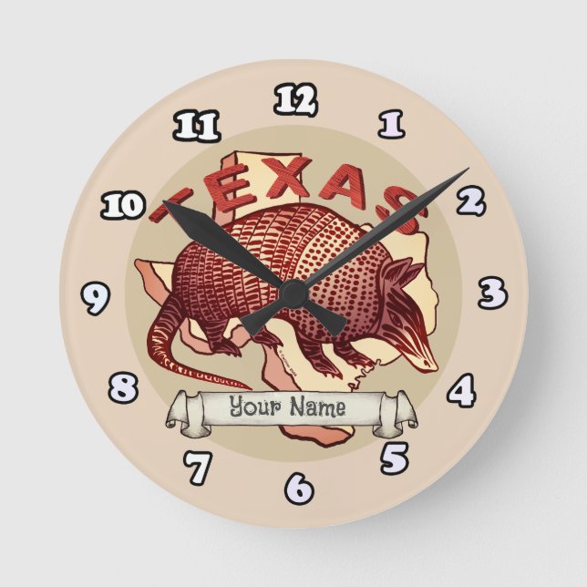 Texas bältor  rund klocka (Framsida)