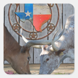 Texas Barn Art Fyrkantigt Klistermärke