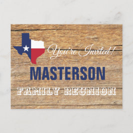 Texas Barnwood Family Reunion-inbjudan Vykort