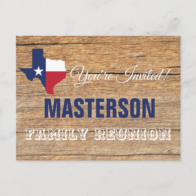 Texas Barnwood Family Reunion-inbjudan Vykort (Framsida)
