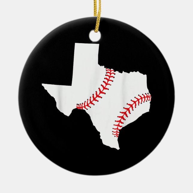 Texas Baseball State roligt Texas Baseball Julgransprydnad Keramik (Framsidan)