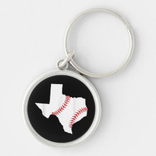 Texas Baseboll State rolig Texas Baseboll  Rund Silverfärgad Nyckelring