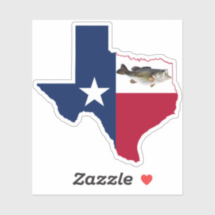 Texas Bass Fishing Flagga Klistermärken