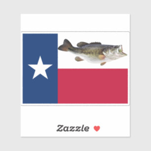 Texas Bass Flagga Klistermärken