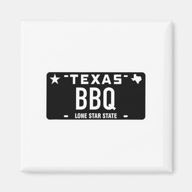 Texas Bbq Registreringsskylt Mat Kött Tx Austin Pr Magnet (Framsidan)