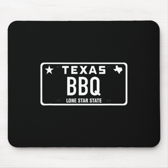 Texas Bbq Registreringsskylt Mat Kött Tx Austin Pr Musmatta (Framsidan)