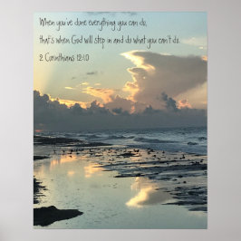 Texas Beach Sunrise, Scripture Verse, Corinthians Poster