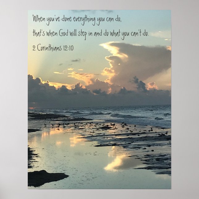 Texas Beach Sunrise, Scripture Verse, Corinthians Poster (Framsidan)