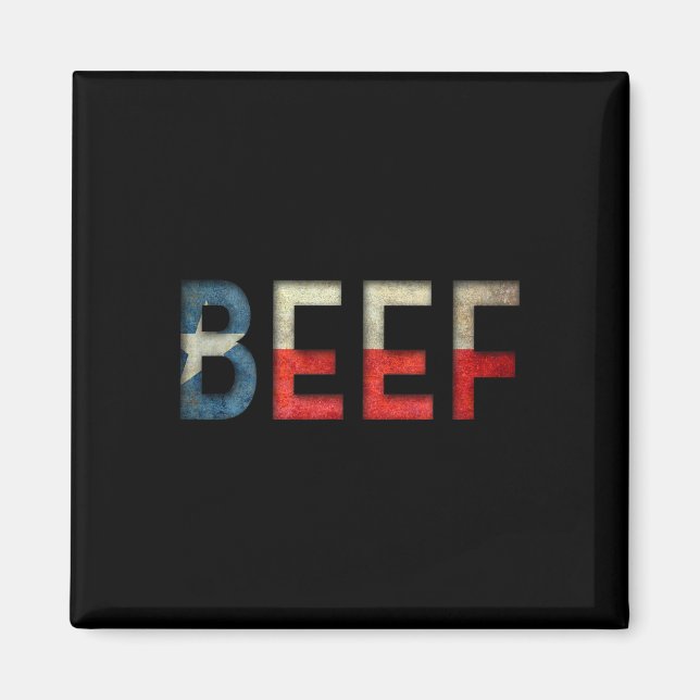 Texas Beef Hjärtat Av Rbecue  Magnet (Framsidan)