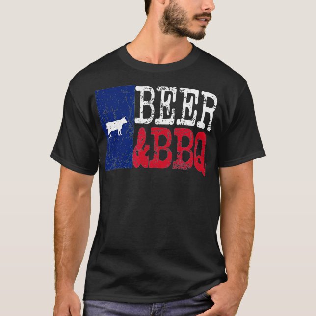 Texas Beer BBQ T Shirt (Framsida)