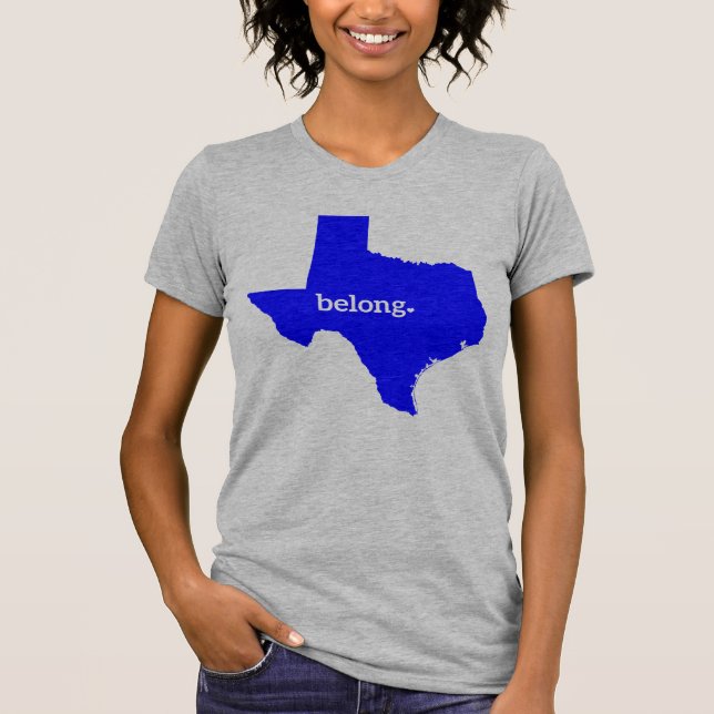 Texas Belong State Karta T Shirt (Framsida)