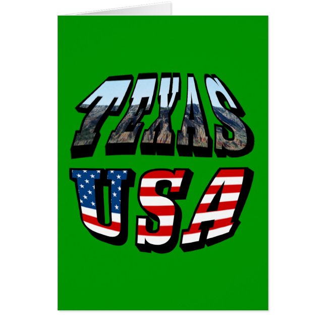 Texas Bild och Flagga Text Hälsningskort (Framsidan)