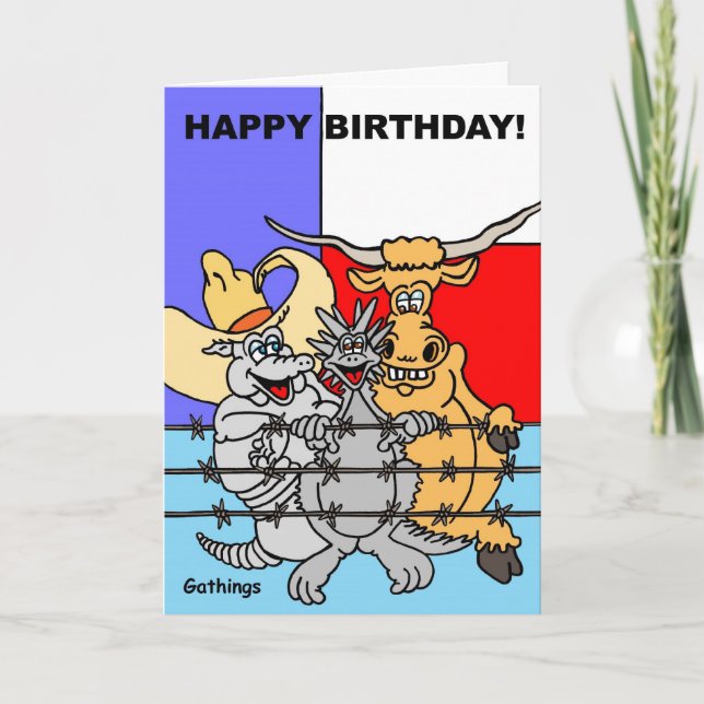 TEXAS BIRTHDAY CARD KORT (Framsida)