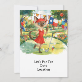 Texas Birthday Théed for GOLFER Cat Lovers Inbjudningar