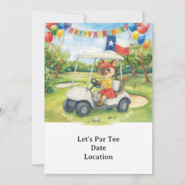 Texas Birthday Théed for GOLFER Cat Lovers Inbjudningar