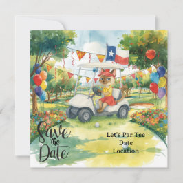 Texas Birthday Théed for GOLFER Cat Lovers Spara Datumet