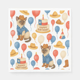 Texas Birthday Théfor Cat Lovers Pappersservett
