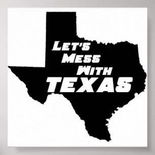 Texas Black Poster
