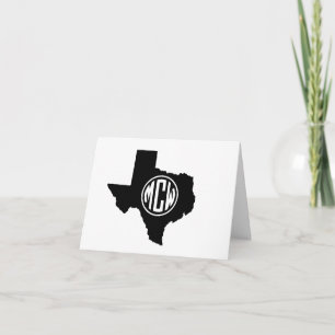 Texas Black White Preppy Circle Monogram DIY BG Tack Kort