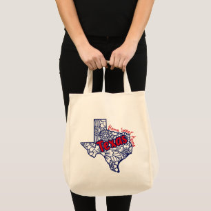 Texas Blommigt Doodles Tygkasse