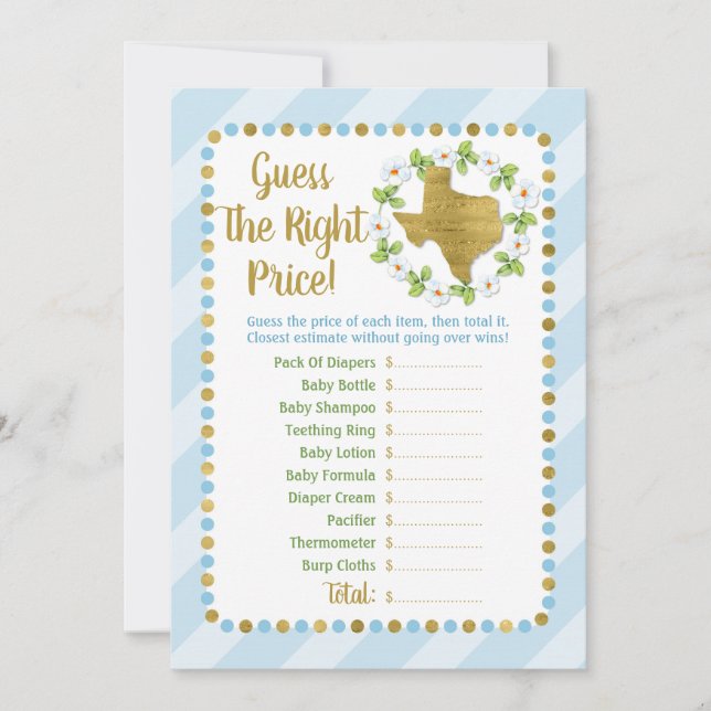 Texas Blue Guld gissar Höger Prisa Baby Game (Framsida)