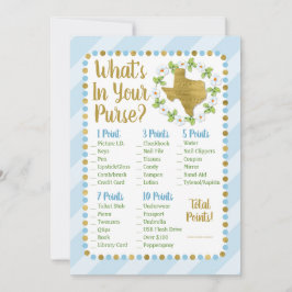 Texas Blue Guld What's in your Purse Shower Game