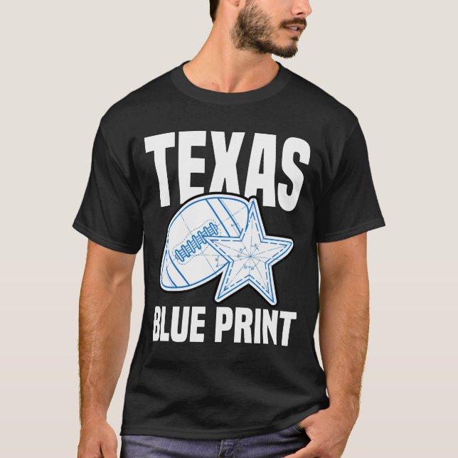 TEXAS BLUE PRINT - DALLAS FOOTBALL T SHIRT (Framsida)