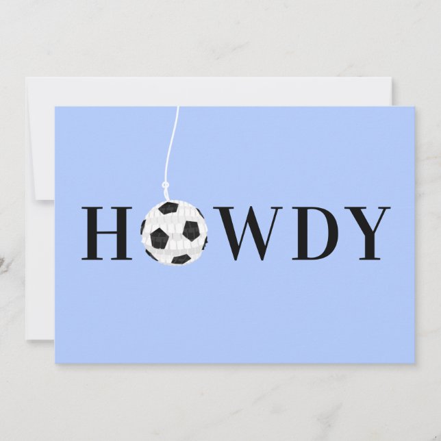 Texas Blue Soccer Pinata Party Greeting Card Inbjudningar (Framsida)