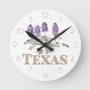 Texas Bluebonnet 2 Rund Klocka