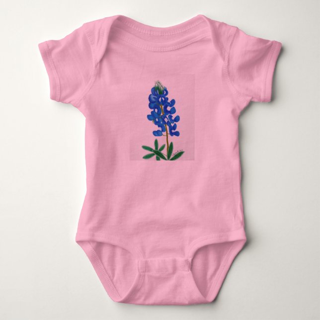 Texas Bluebonnet Baby Bodykostydräkt T-shirt (Framsida)