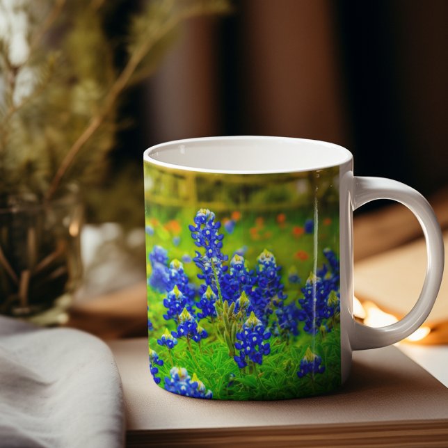 Texas Bluebonnet Backe Land WildblomNatature Kaffemugg (Texas Bluebonnets Mug)
