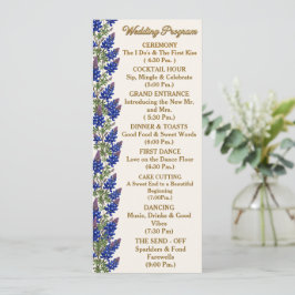 Texas Bluebonnet Blommig Bröllopsprogram Program