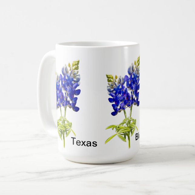 Texas Bluebonnet Blommor Mugg (Framsida vänster)