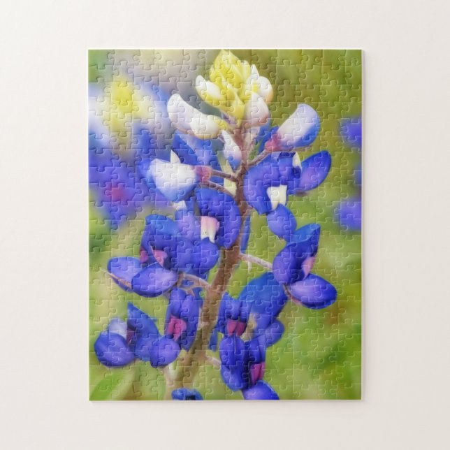 Texas Bluebonnet Close Flower Art Puzzle Pussel (Vertikal)