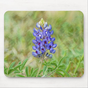 Texas Bluebonnet Flower Art Mouse Pad Musmatta