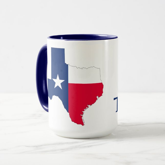 Texas Bluebonnet Flowers med flagga Mugg (Framsida vänster)