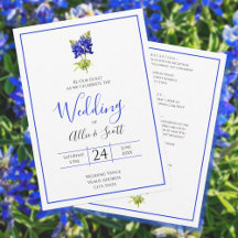 Texas Bluebonnet Flowers, Modern Bröllop
