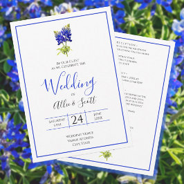 Texas Bluebonnet Flowers, Modern Bröllop Inbjudningar