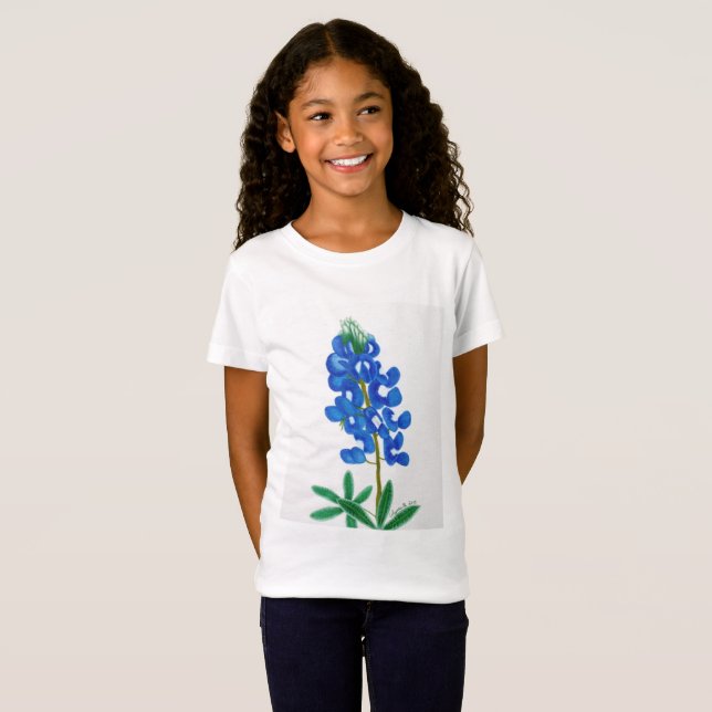 Texas Bluebonnet Girls' T-Shirt (Hel framsida)