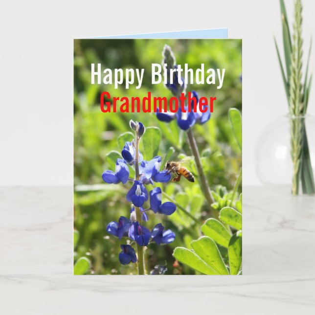 Texas Bluebonnet Grandmor Grattis på födelsedagen Kort (Framsida)