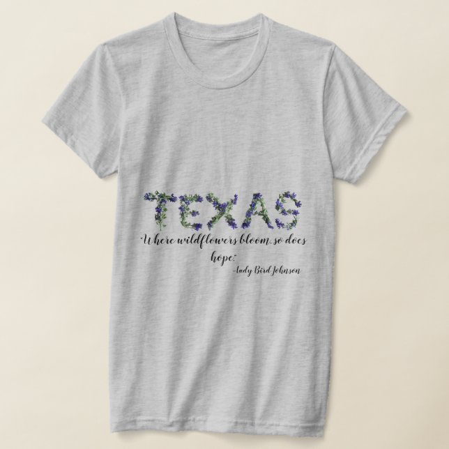 Texas Bluebonnet-hoppet T Shirt (Laydown)